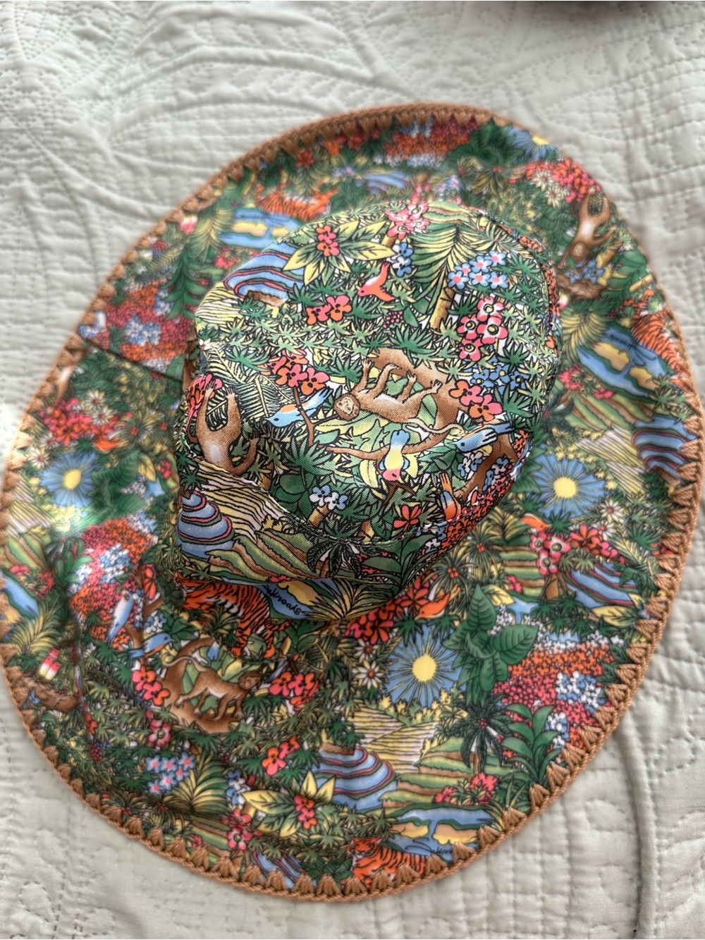 Women’s Jungle Print Wide Brim Hat